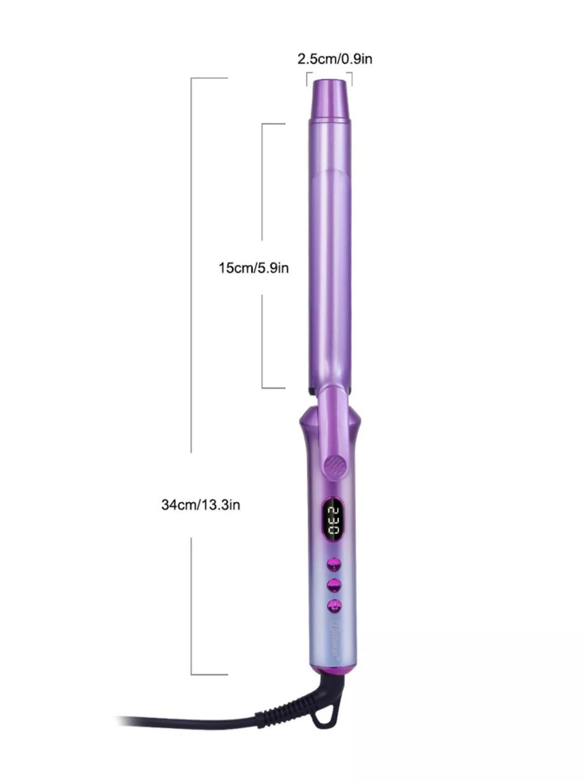 Curling iron with power cable