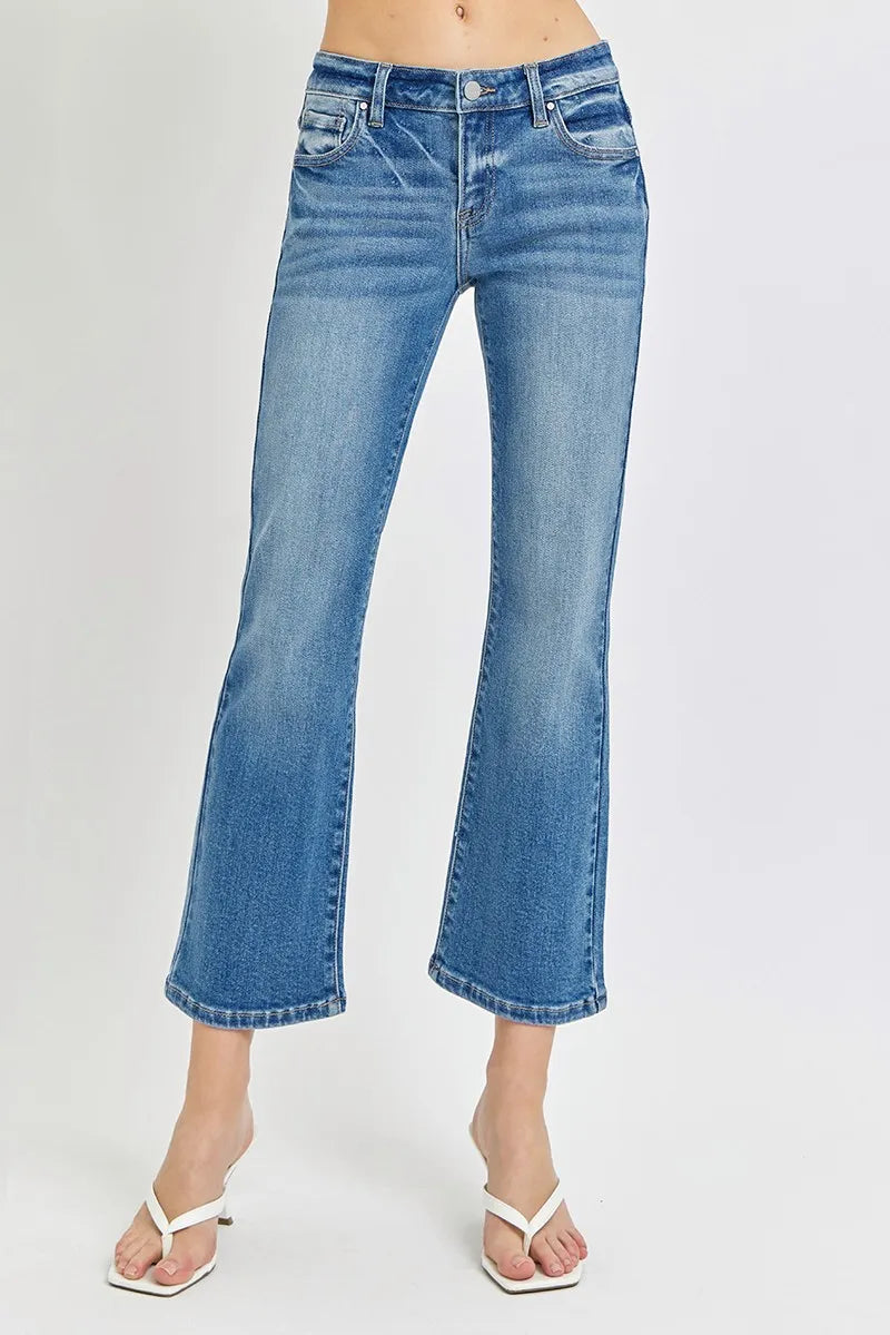 RISEN low rise cropped flare jeans side profile