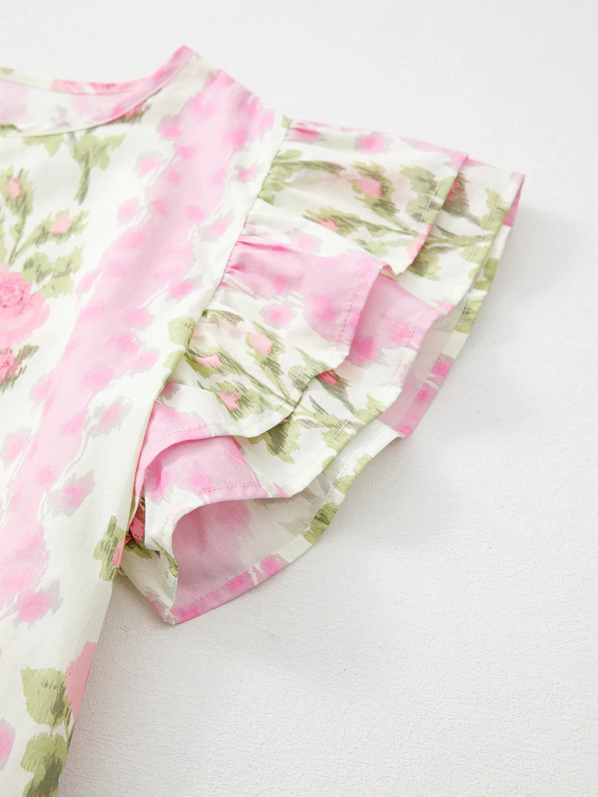 Blush pink floral blouse styling view