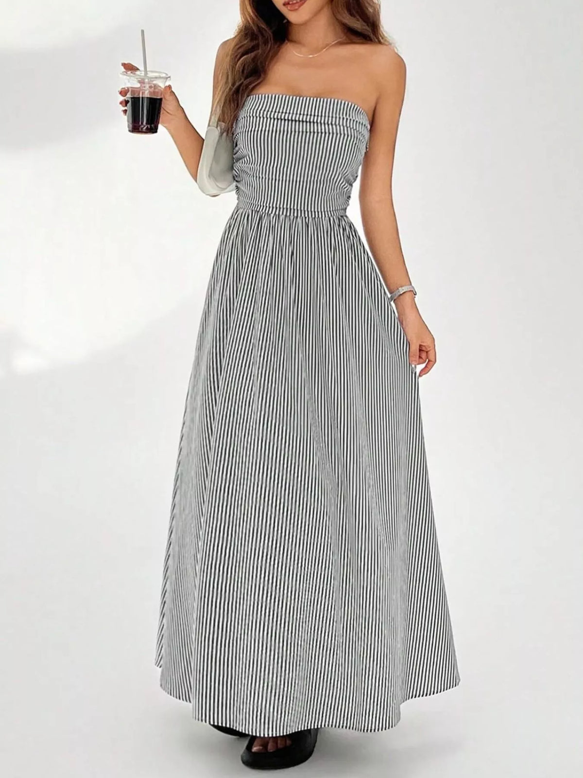 Full length striped maxi dress