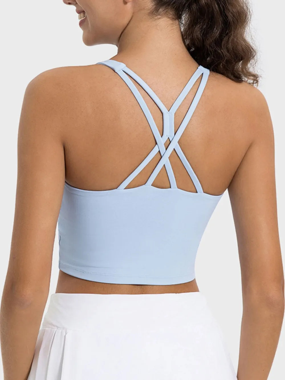 Millennia Crisscross Round Neck Active Tank - Fashorio
