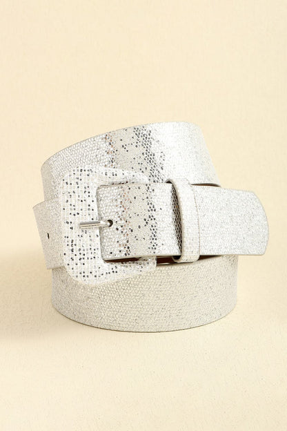 Glitter PU Leather Belt - Fashorio
