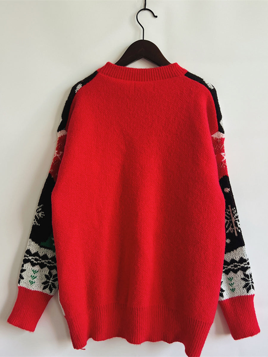 Christmas Element Long Sleeve Sweater - Fashorio