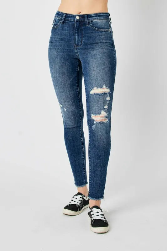 Judy Blue High Waist Distressed Skinny Jeans side view