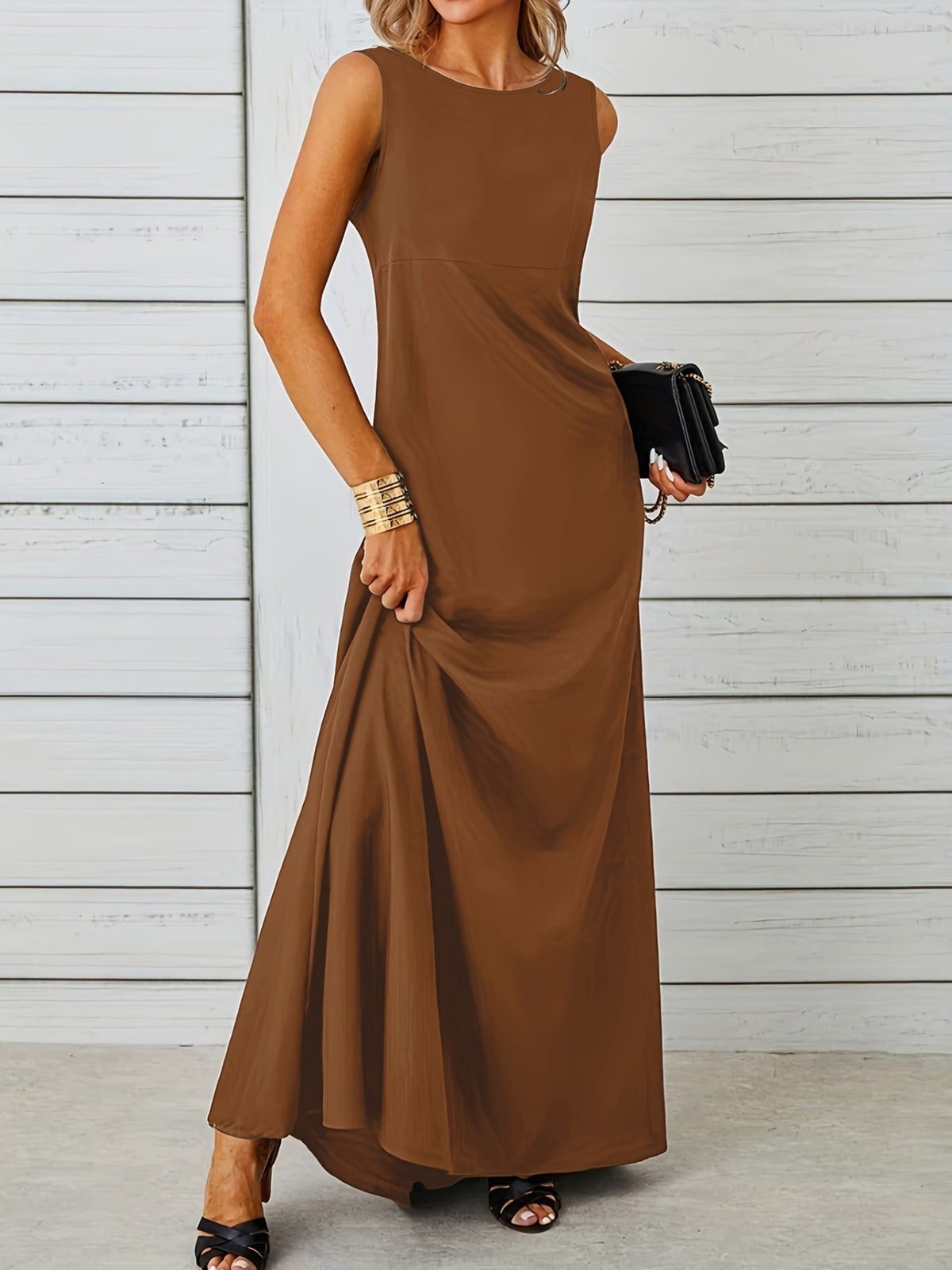 Color range of flowy maxi dress