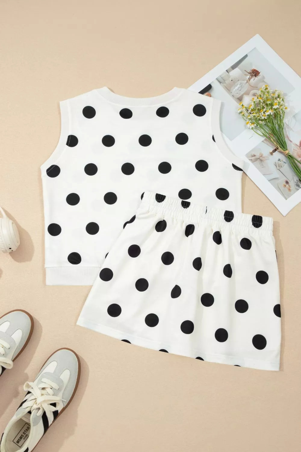 Polka dot tank and skort full outfit