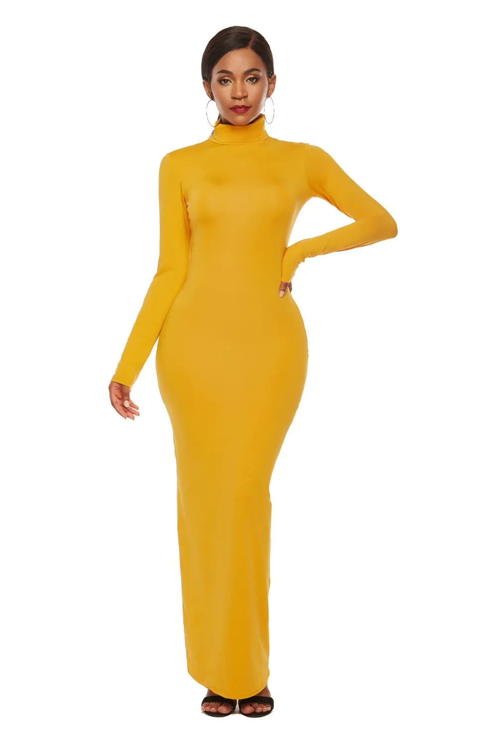 Bodycon maxi dress in light gray