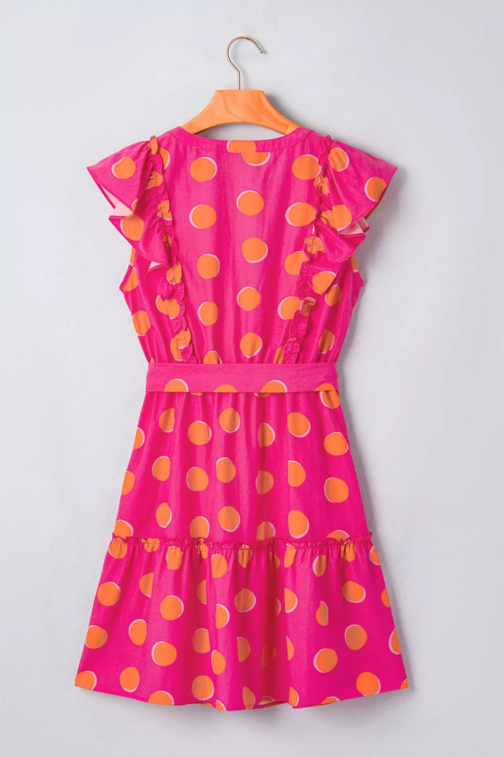 Ruffle sleeve mini dress full length styling view