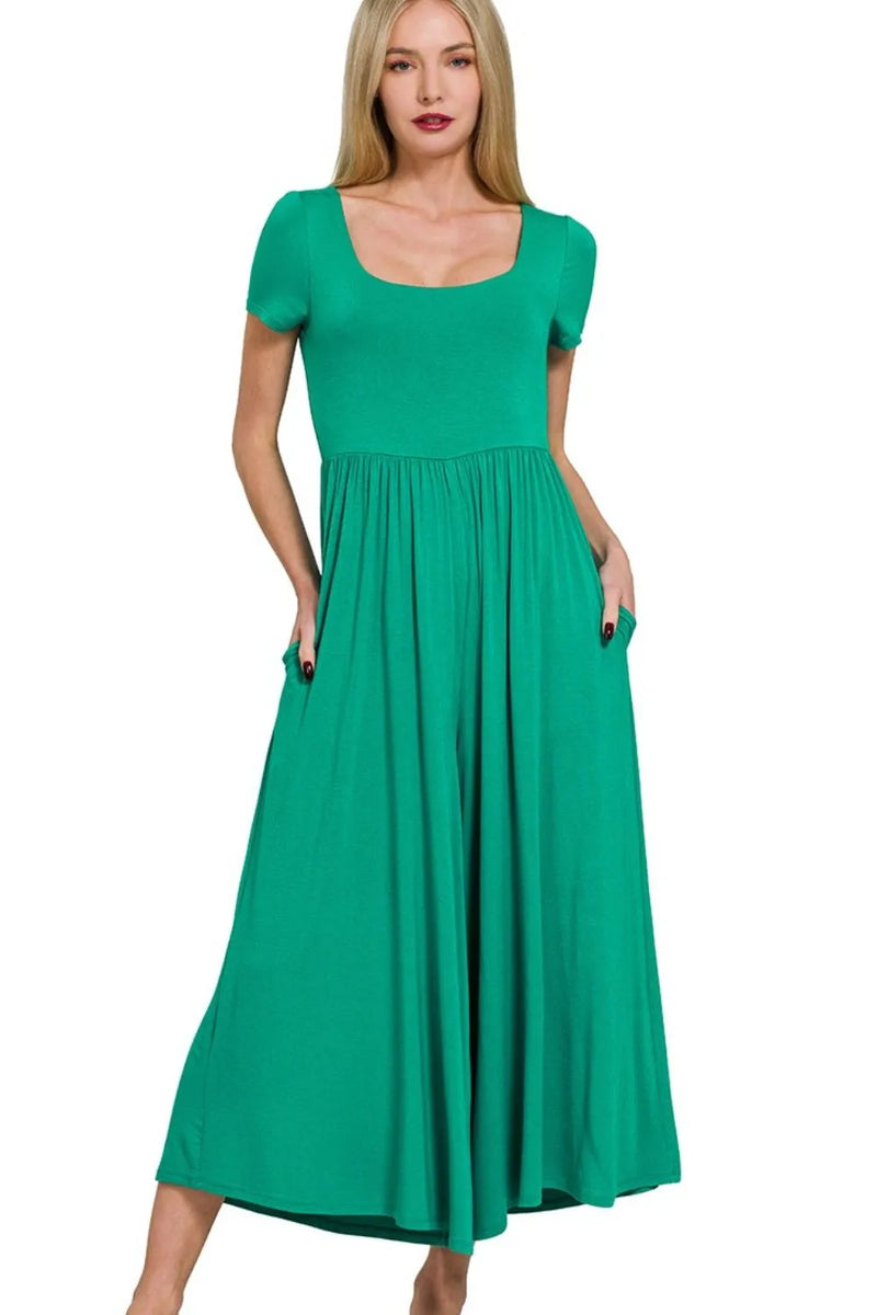 Double Layered Short Sleeve Jumpsuit