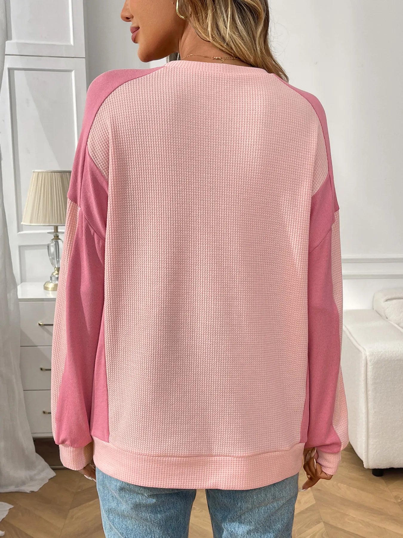Color Block Long Sleeve Sweatshirt - Fashorio