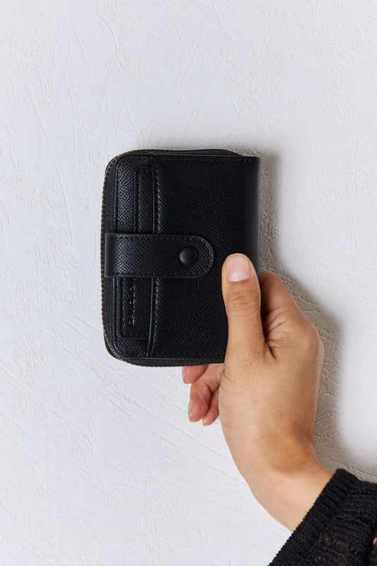 David Jones PU Leather Mini Wallet BLACK One Size - Fashorio