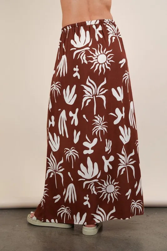 VERY J Printed Resort Midi Skirt - Fashorio