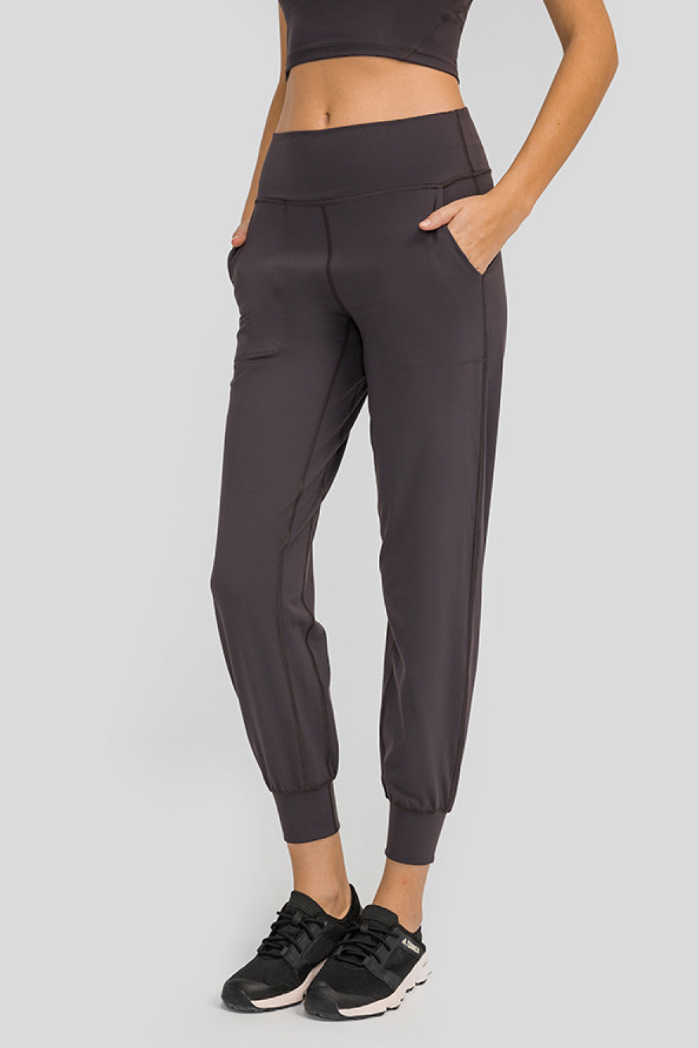 Wide waistband pants back view