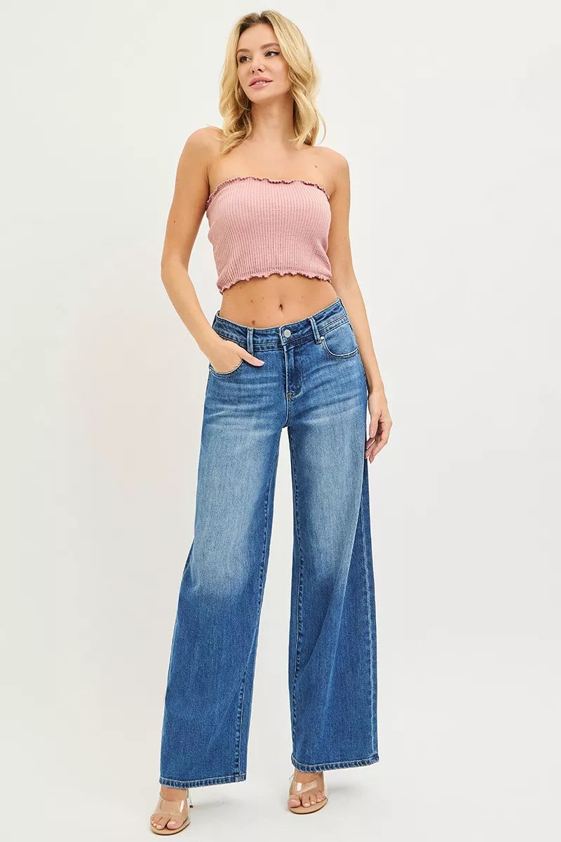 RISEN slouchy baggy jeans full length view