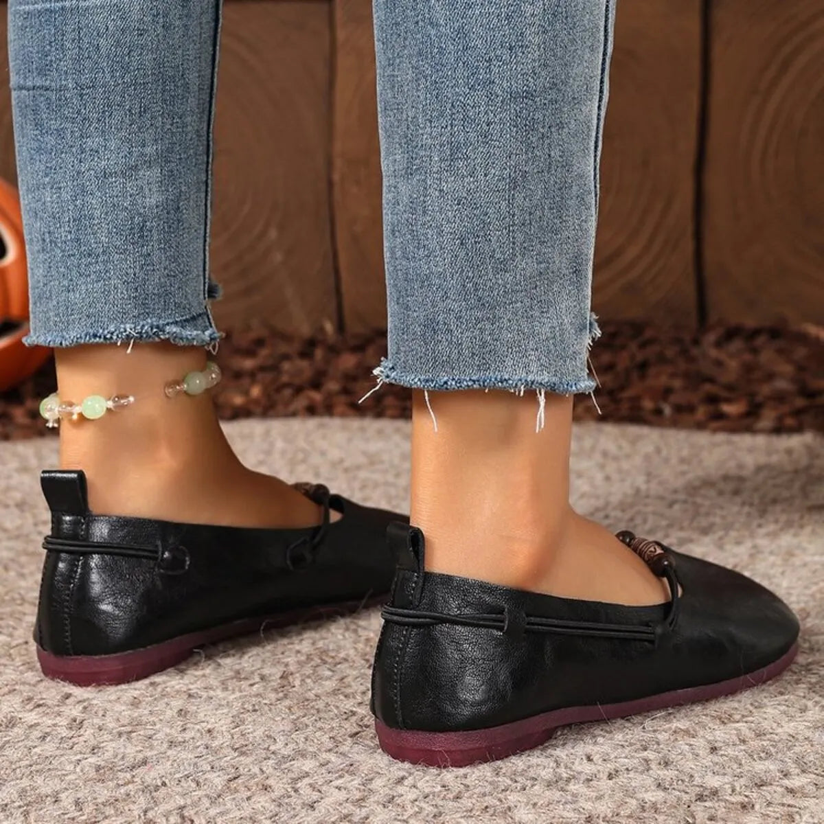 Round Toe Flats Slip-Ons - Fashorio