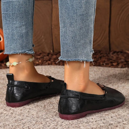 Round Toe Flats Slip-Ons - Fashorio