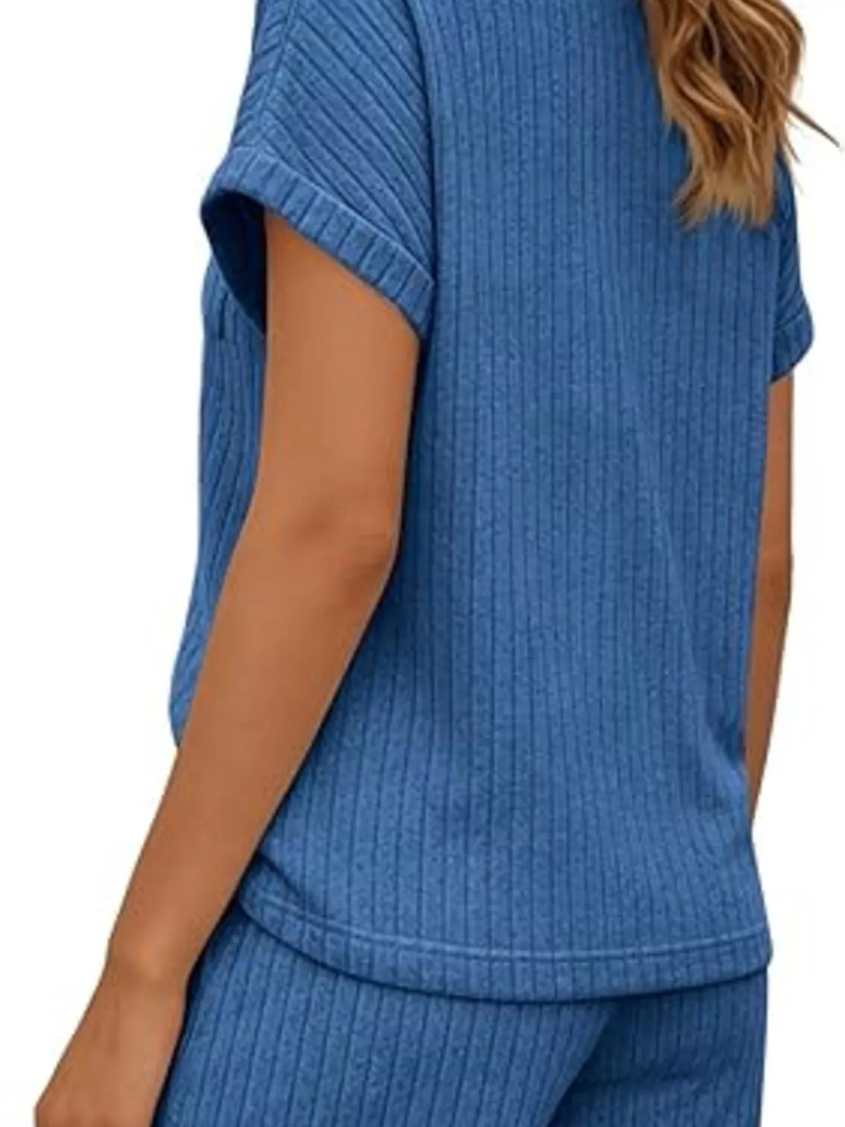 Ribbed Knit Tee and Shorts Two Piece Set, view 18