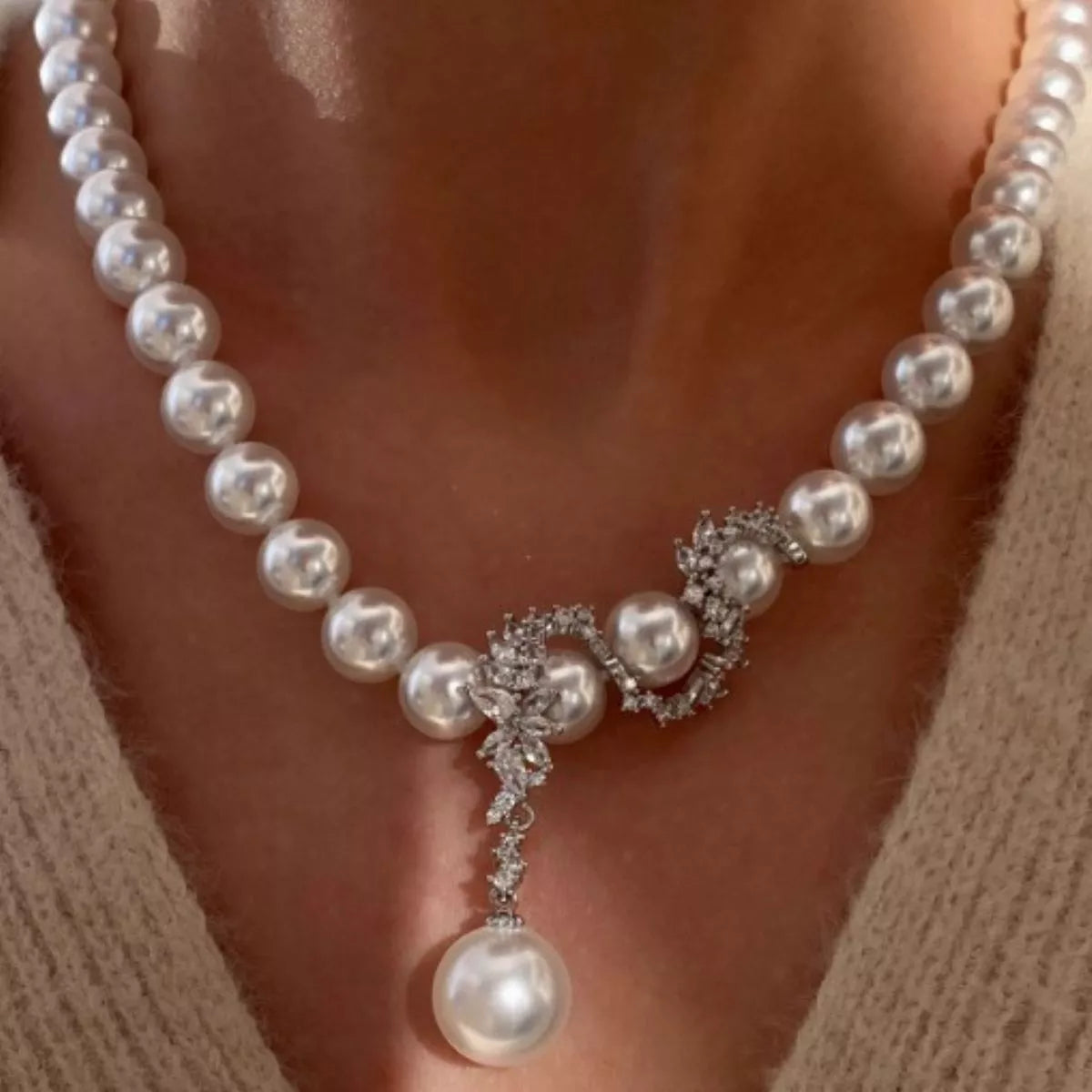Pearl necklace styled view