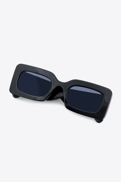 Polycarbonate Frame Rectangle Sunglasses Black One Size - Fashorio
