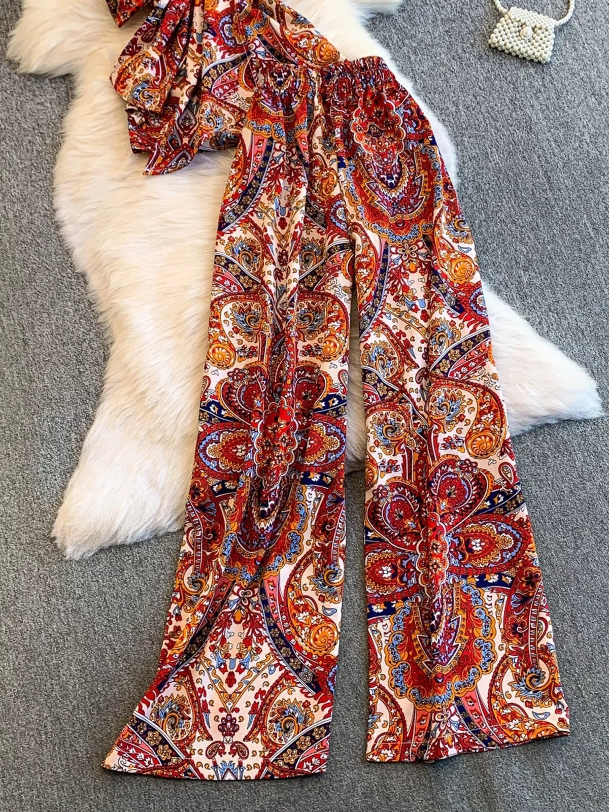 Printed cami set full length