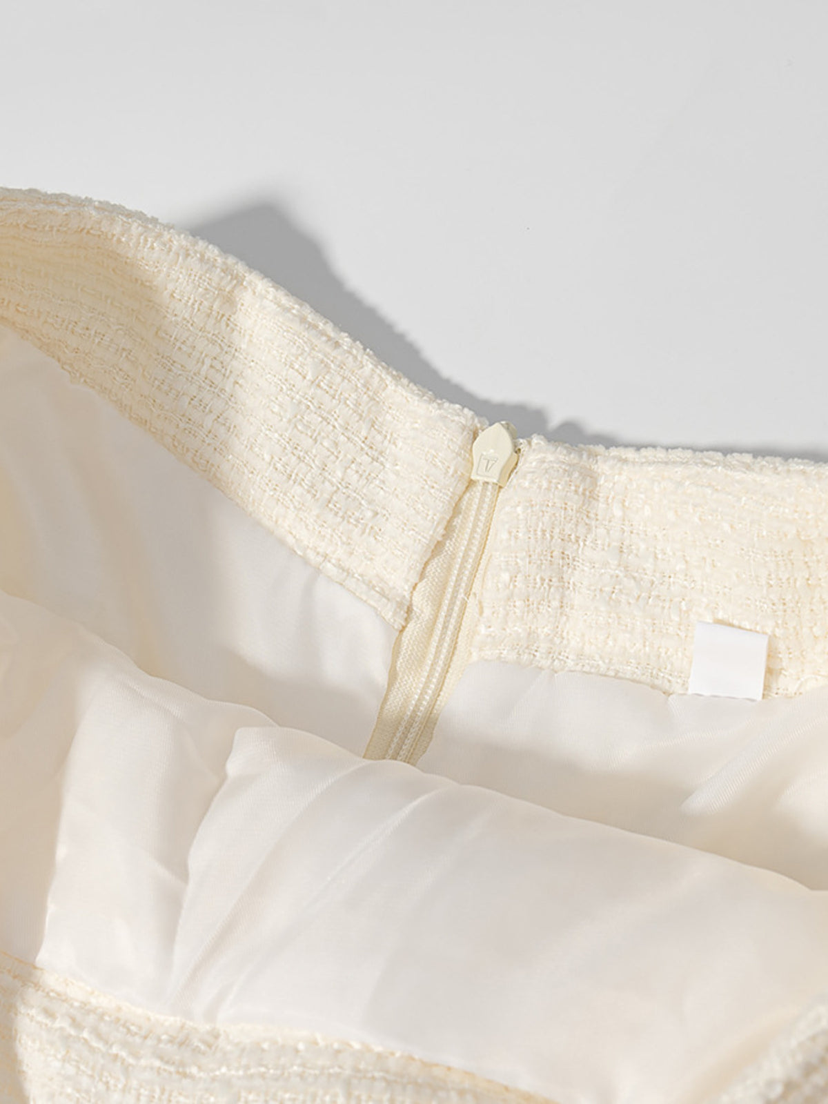 Cream bubble hem skirt set look