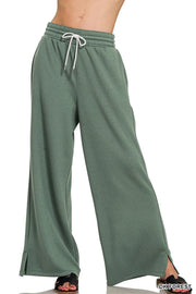 Zenana Scuba Drawstring Pants DK FOREST - Fashorio