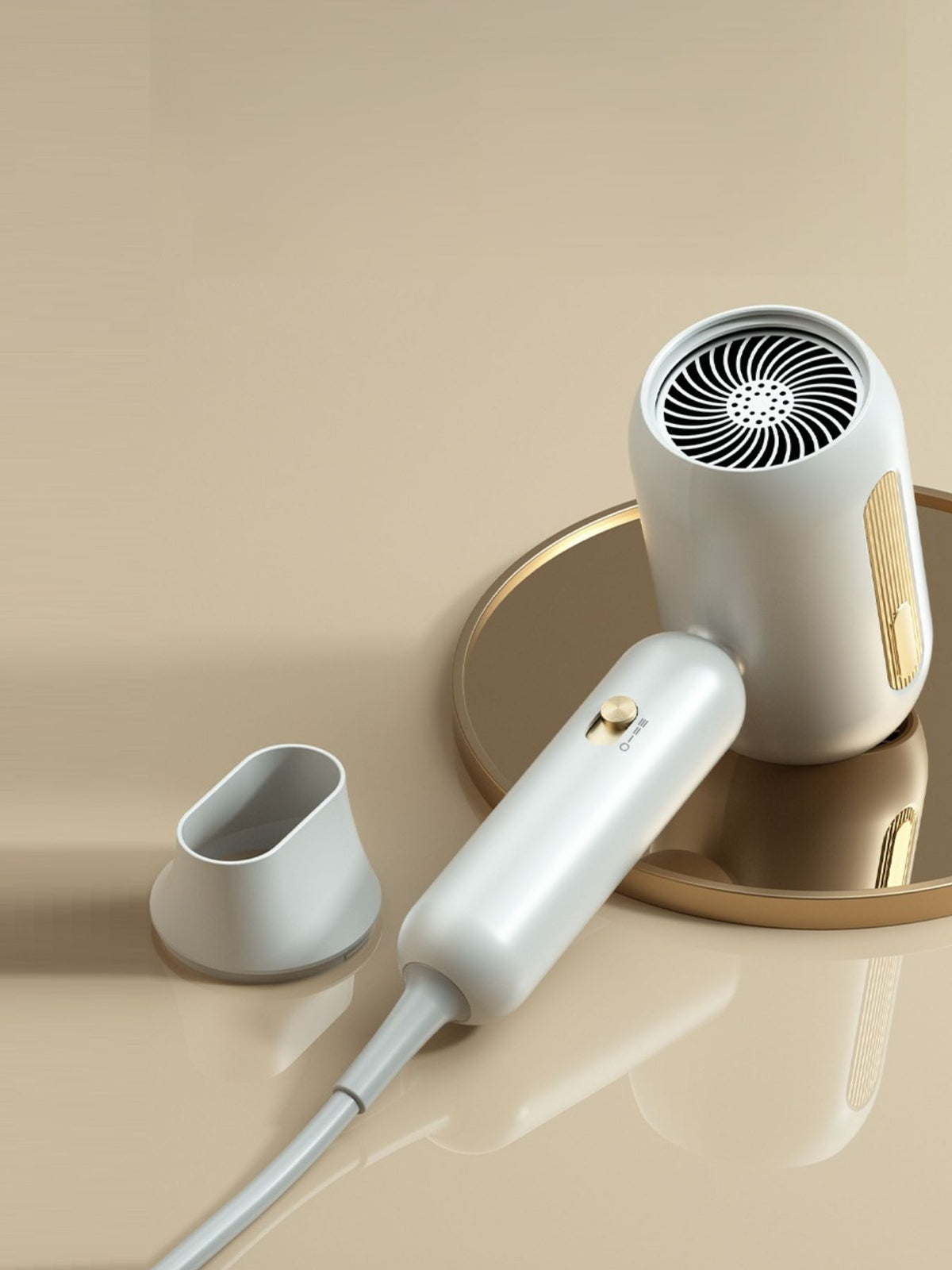 Negative ion high speed hair dryer in white