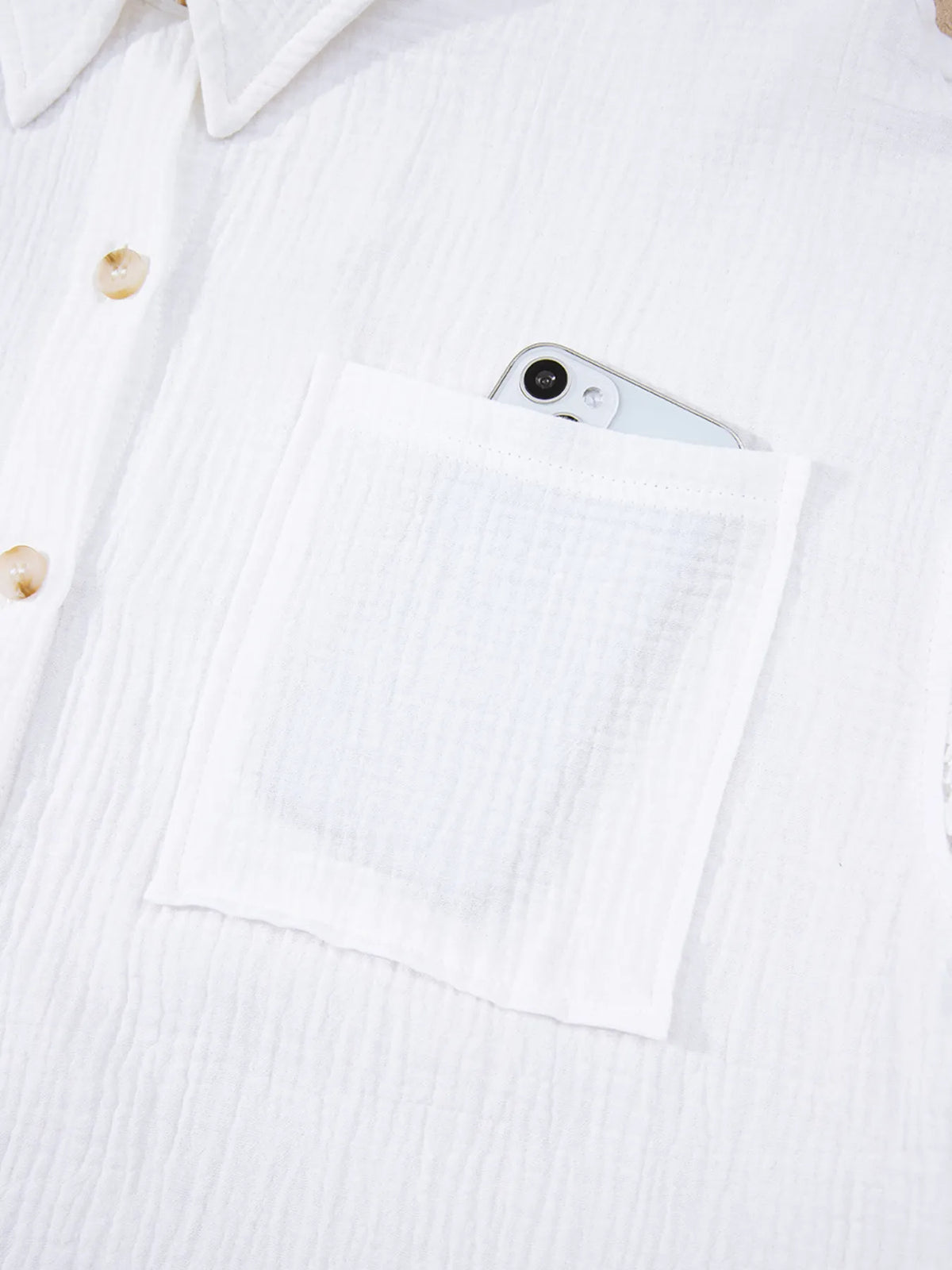 Lace sleeve shirt shoulder and seam detail