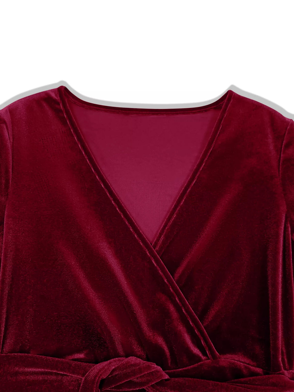 velvet wrap surplice maxi dress side profile