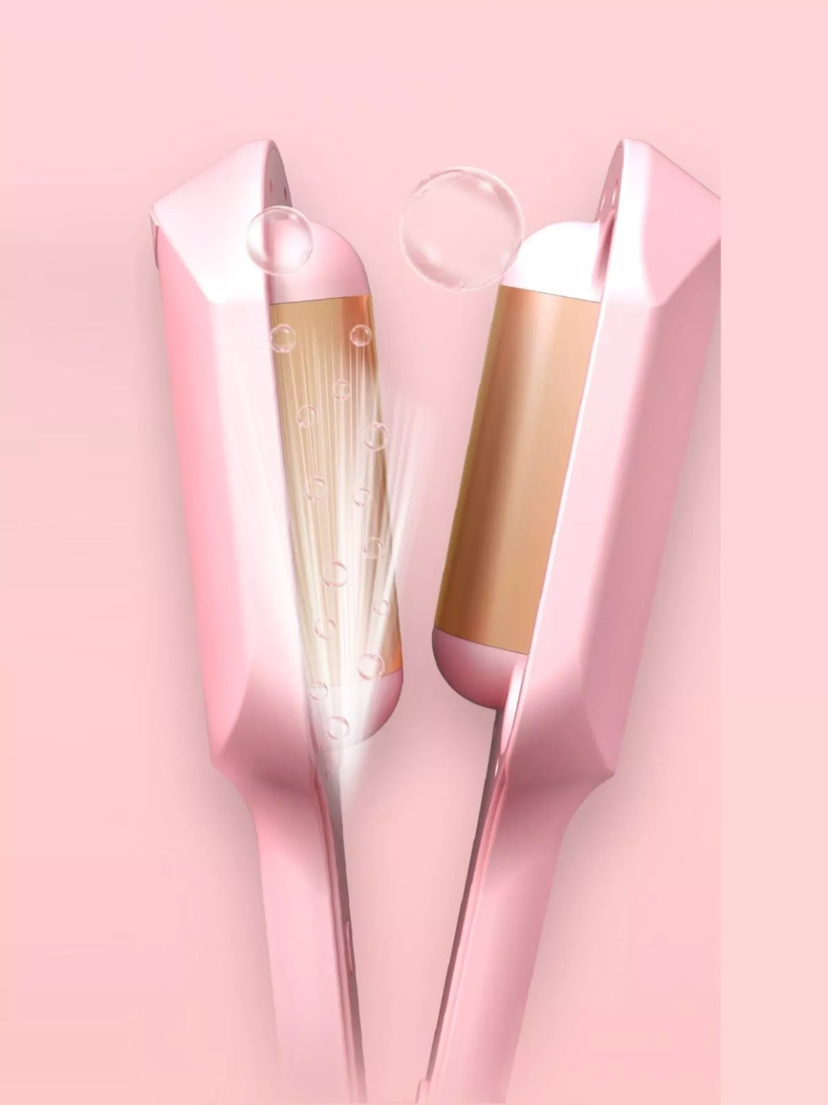 Hand holding fast heating curling iron