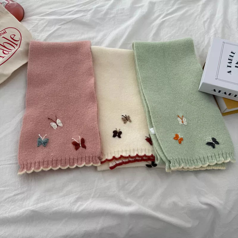 Butterfly scarf shown in a soft light color option