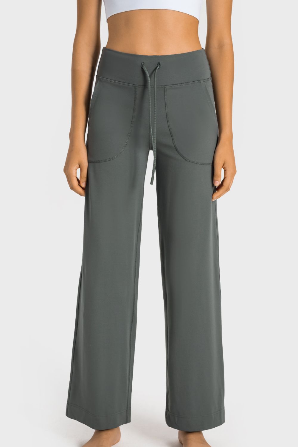 wide leg sports pants front view