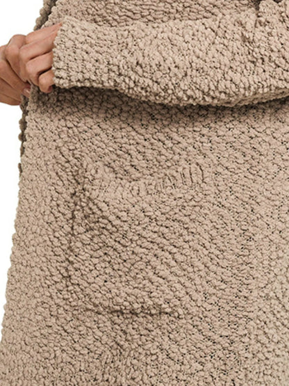 Zenana Long Sleeve Popcorn Sweater Cardigan with Pockets - Fashorio