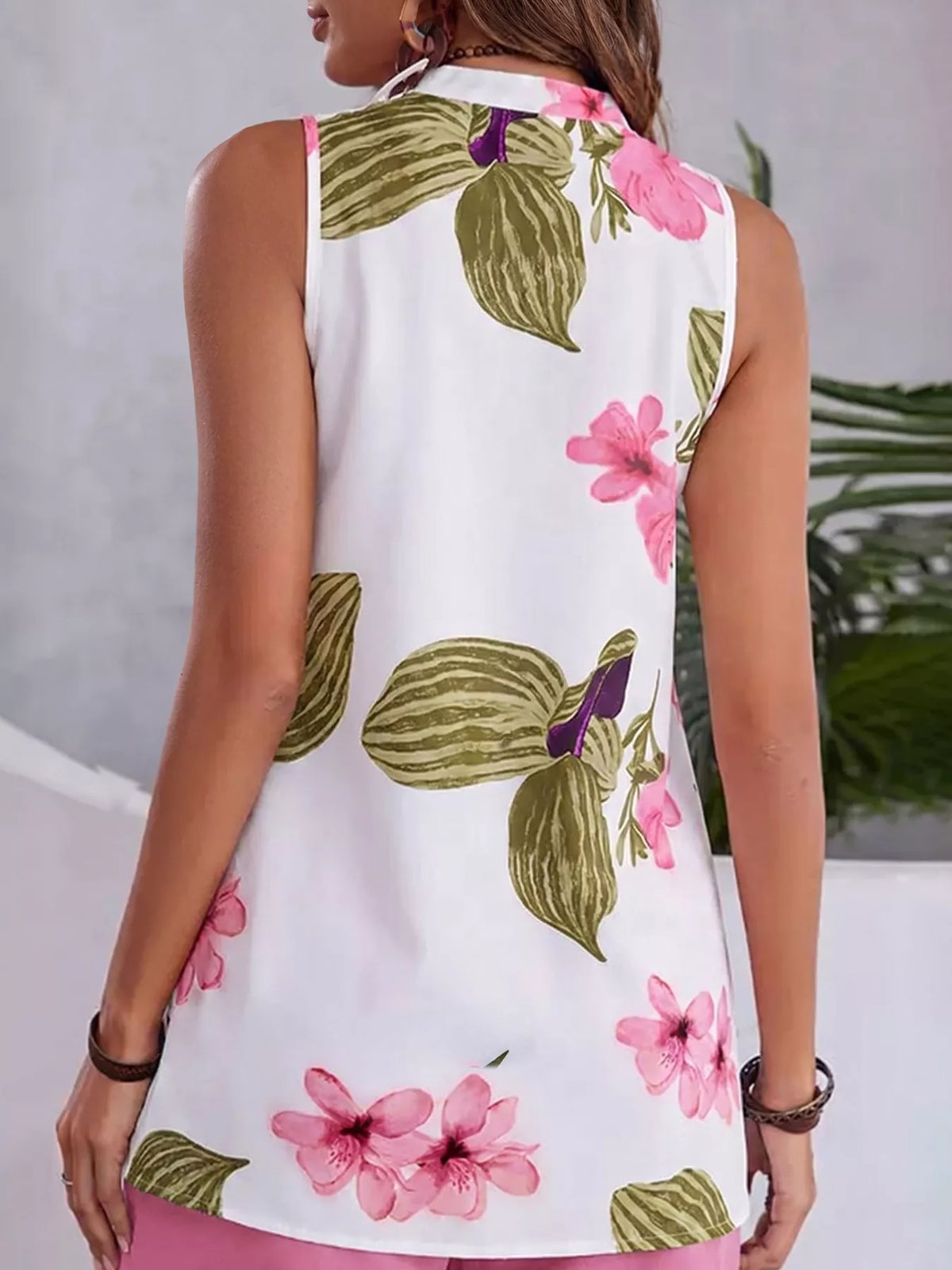 Floral Print Sleeveless Top and Shorts Set, view 12