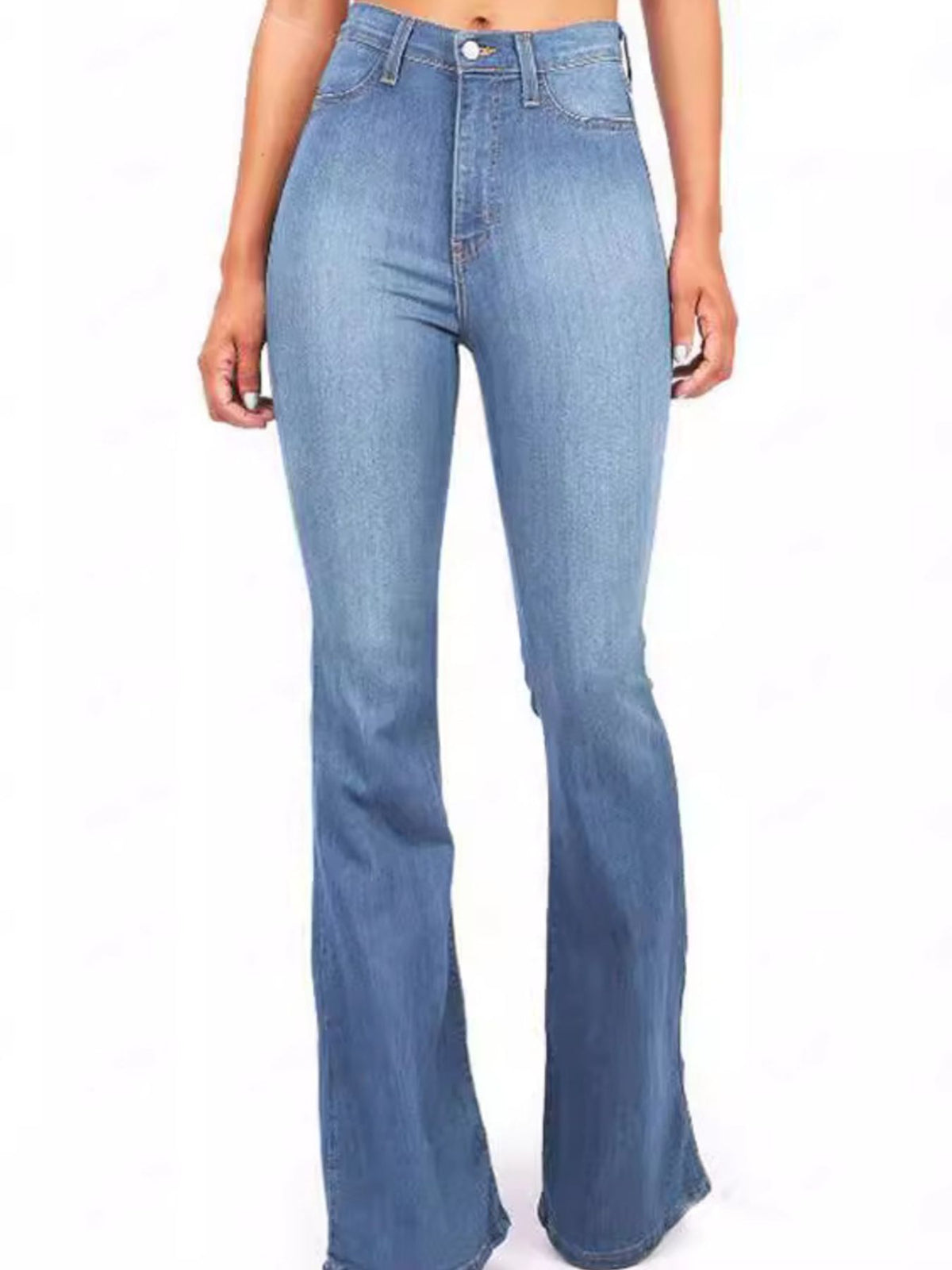 Dark blue high waist bootcut jeans