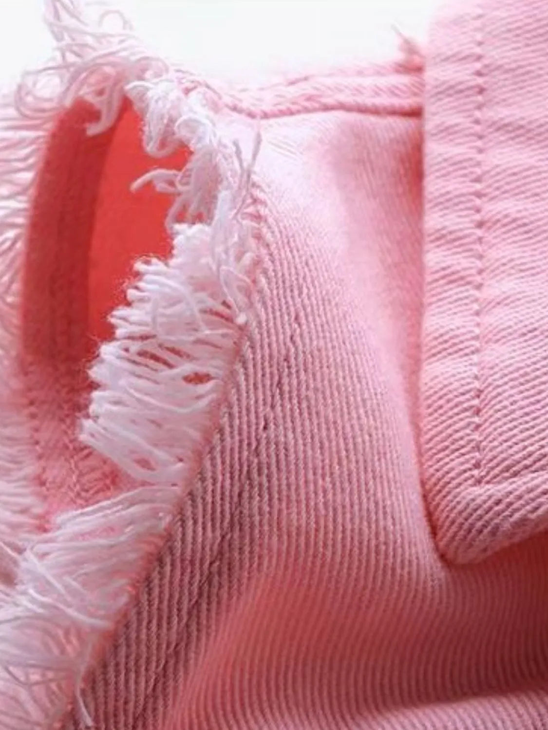 Frayed Denim Vest Plus Size in Blush Pink back view