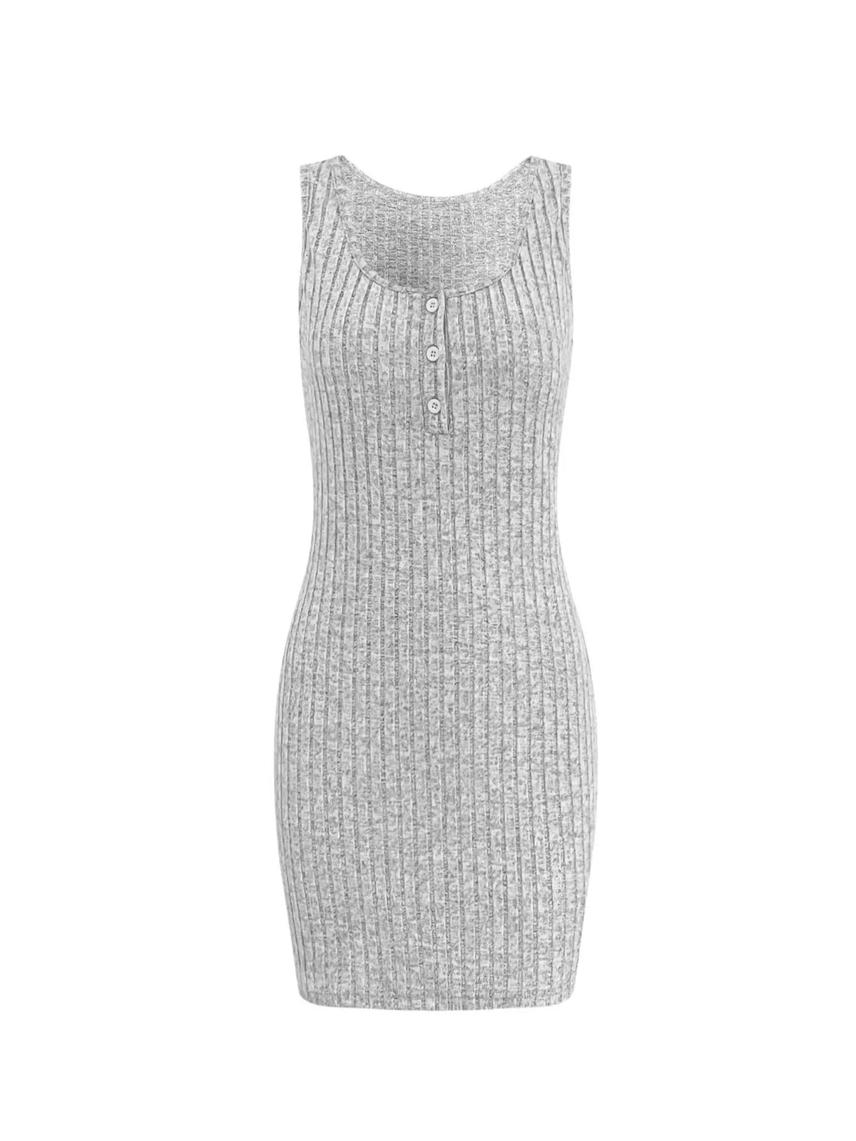 Ribbed sweater dress and cardigan set neckline detail