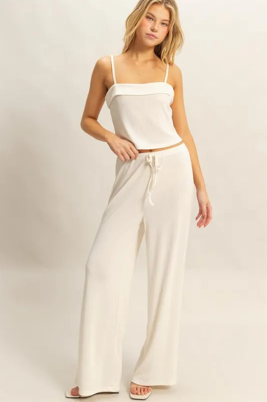 HYFVE Rib Knit Cami Top and Pants Set - Fashorio