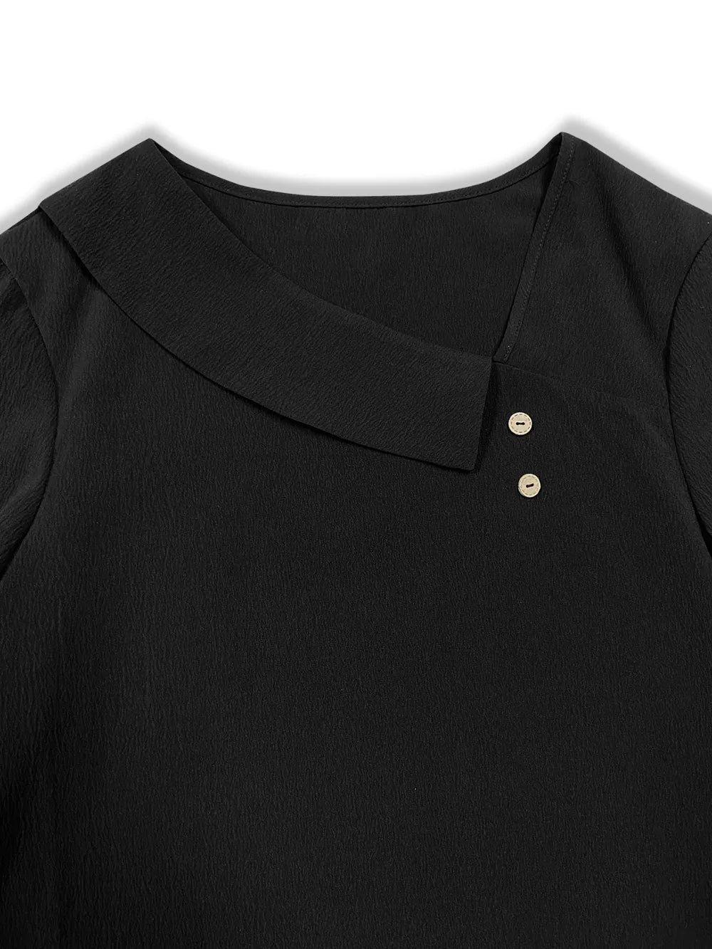 Asymmetrical Neck Long Sleeve Blouse - Fashorio