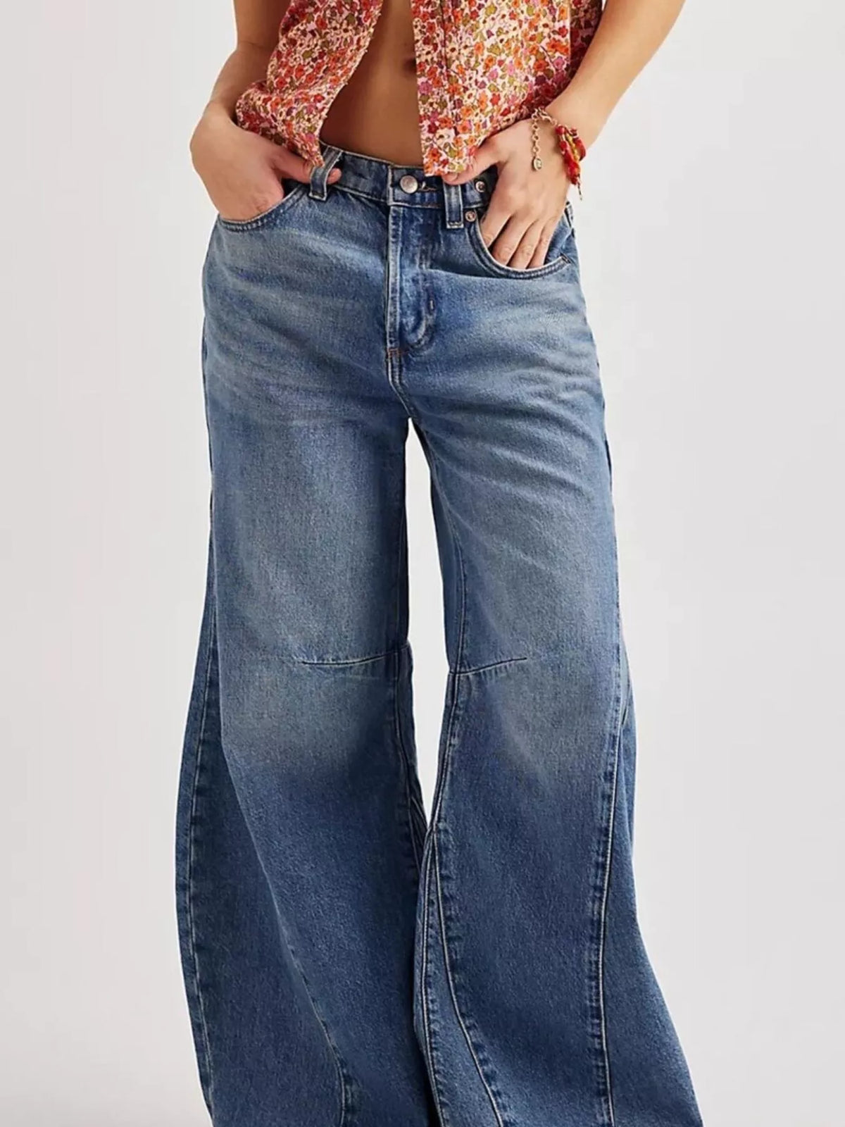 Washed Wide Leg Jeans, view 7