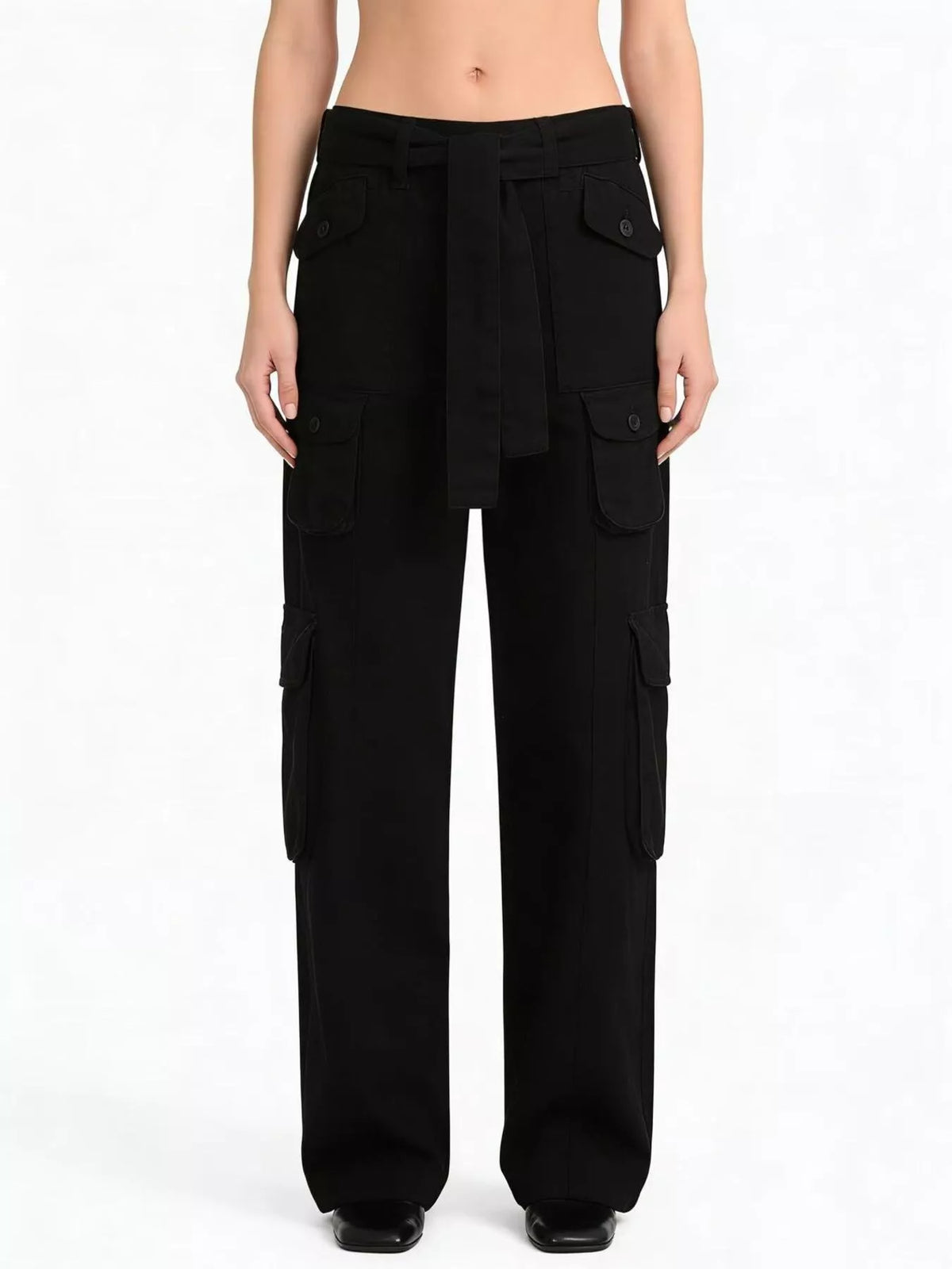 Wide Leg Cargo Denim Jeans, view 8