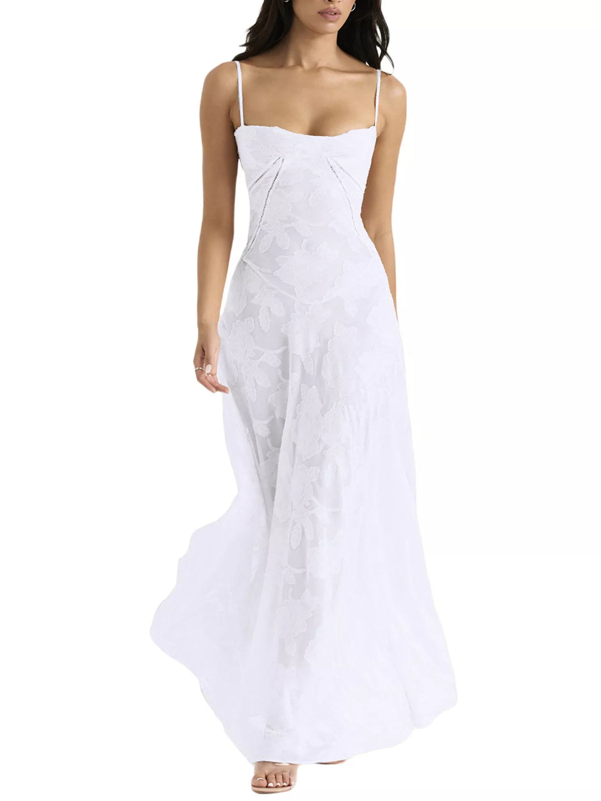 Lace maxi dress alternate color back view