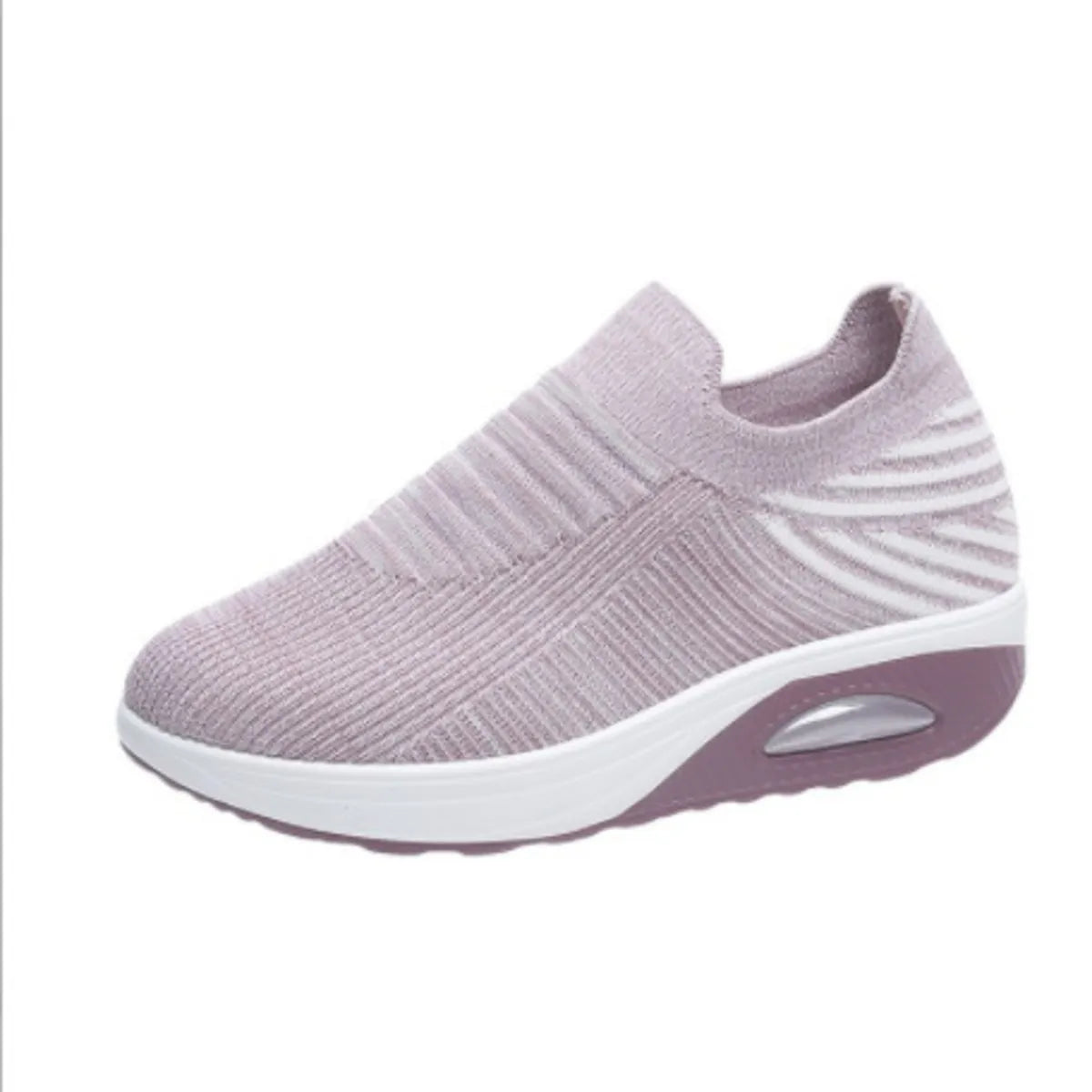 Breathable Mesh Wedge Sneakers Lilac - Fashorio