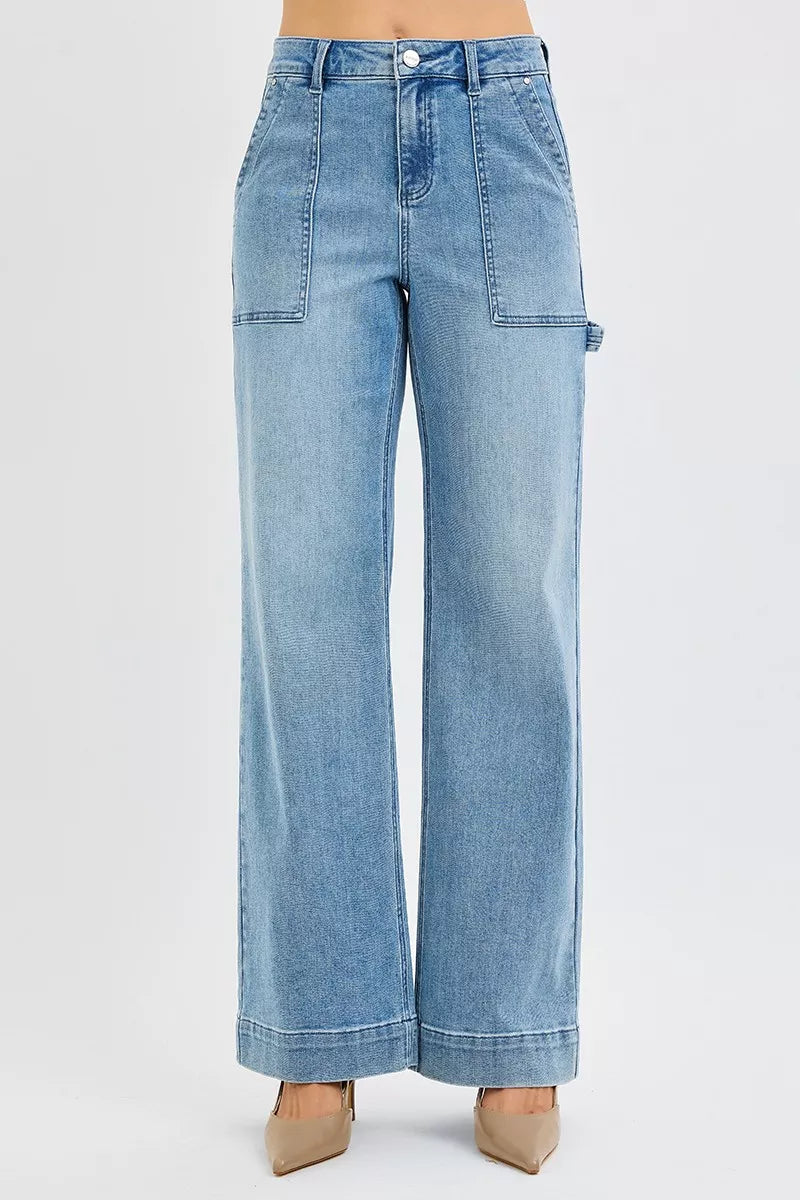 Back view of RISEN straight leg jeans