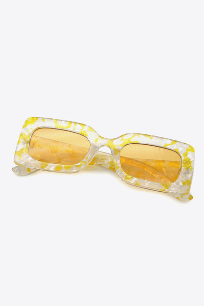 Tortoiseshell Rectangle Polycarbonate Sunglasses - Fashorio