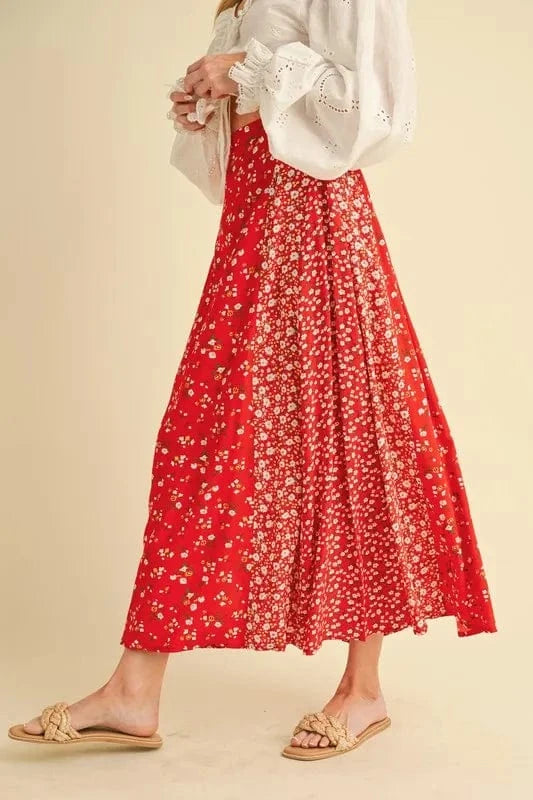 Aemi+Co Aemi + Co Floral Elastic Waist Maxi Skirt