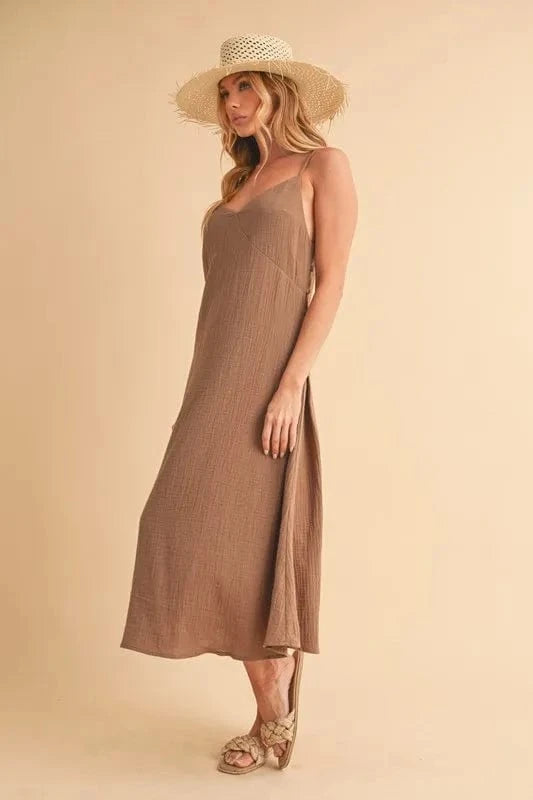 Aemi+Co dresses Aemi+Co Side Button Midi Cami Dress