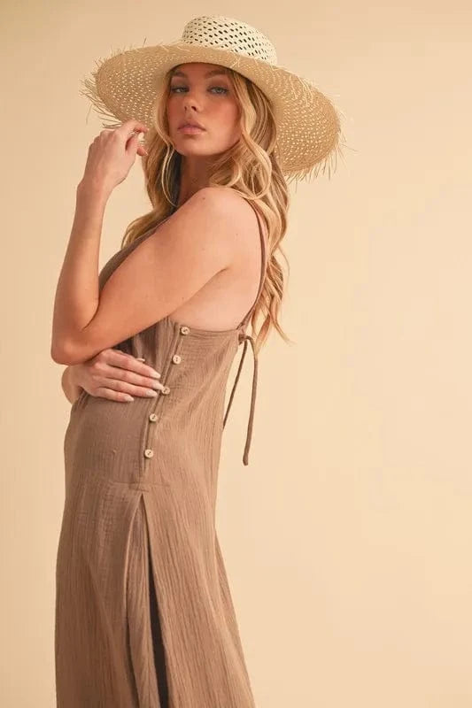 Aemi+Co dresses Aemi+Co Side Button Midi Cami Dress