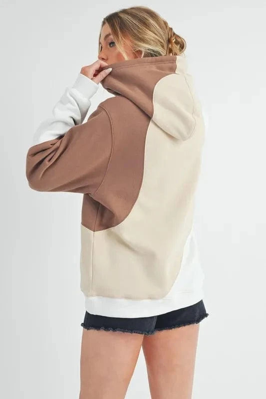 Aemi+Co Sweatshirts & Hoodies Aemi + Co Color Block Hoodie with Kangaroo Pocket