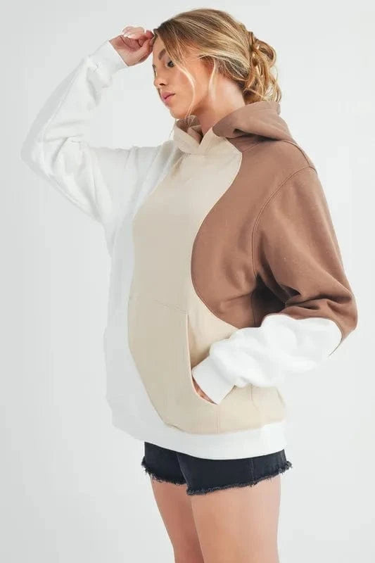 Aemi+Co Sweatshirts & Hoodies Aemi + Co Color Block Hoodie with Kangaroo Pocket
